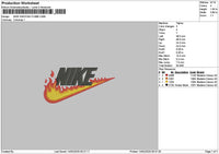 Nike Swoosh Flame Embroidery File 6 sizes