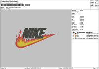 Nike Swoosh Flame Embroidery File 6 sizes