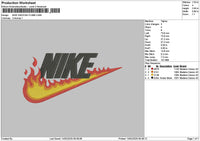 Nike Swoosh Flame Embroidery File 6 sizes