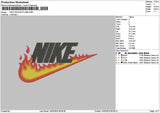 Nike Swoosh Flame Embroidery File 6 sizes