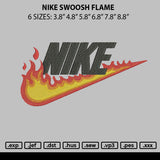 Nike Swoosh Flame Embroidery File 6 sizes