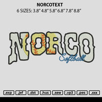 Norcotext Embroidery File 6 sizes