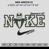 Nike Janessa V2 Embroidery File 6 sizes