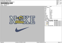 Nike Rams Embroidery File 6 sizes