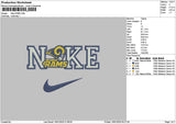 Nike Rams Embroidery File 6 sizes