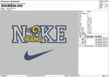 Nike Rams Embroidery File 6 sizes