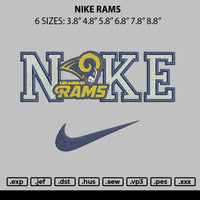 Nike Rams Embroidery File 6 sizes