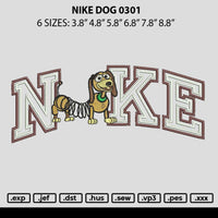 Nike Dog 0103 Embroidery File 6 sizes