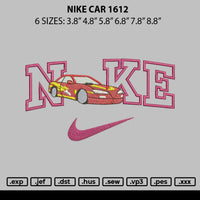 Nike Car 1612 Embroidery File 6 sizes