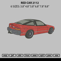 Red Car 2112 Embroidery File 6 sizes