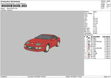 Red Car 1612 Embroidery File 6 sizes
