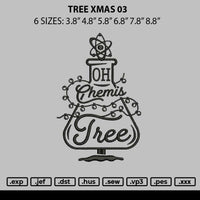Tree Xmas 03 Embroidery File 6 sizes