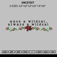 Oncetext Embroidery File 6 sizes