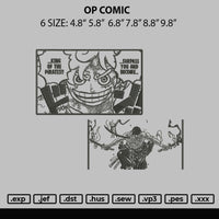 Op Comic Embroidery File 6 sizes