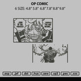 Op Comic Embroidery File 6 sizes