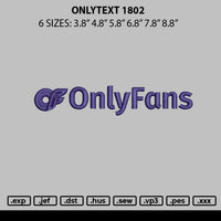 Onlytext Embroidery File 6 sizes