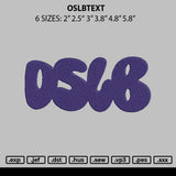 Oslbtext Embroidery File 6 sizes
