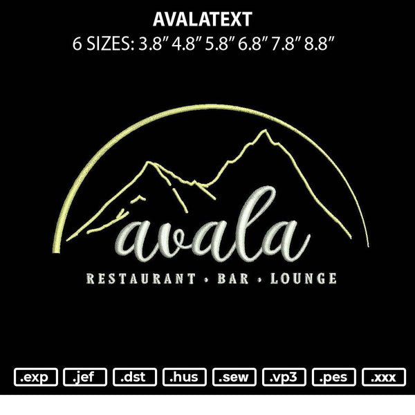 Avalatext Embroidery File 6 sizes
