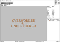 Overworkedtext Embroidery File 6 sizes