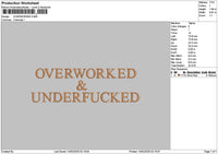 Overworkedtext Embroidery File 6 sizes