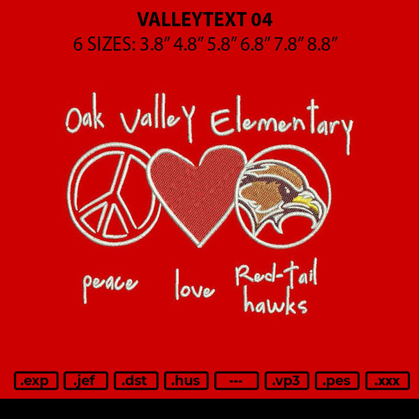 Valleytext 04 Embroidery File 6 sizes