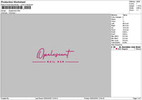 Opalescent Text Embroidery File 6 sizes
