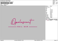 Opalescent Text Embroidery File 6 sizes