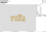 Pena Embroidery File 6 sizes