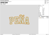 Pena Embroidery File 6 sizes