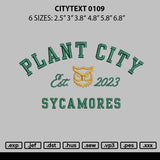 Citytext 0109 Embroidery File 6 sizes