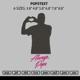 Popstext Embroidery File 6 sizes