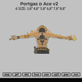 Portgas d ace v2  Embroidery File 6 sizes