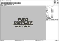 Prodisplaytext Embroidery File 6 sizes