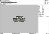 Prodisplaytext Embroidery File 6 sizes