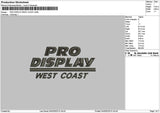 Prodisplaytext Embroidery File 6 sizes