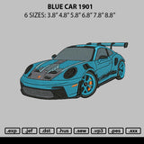 Blue Car 1901 Embroidery File 6 sizes