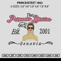 Princesstext 1802 Embroidery File 6 sizes