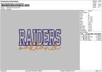 Raiders App Embroidery File 6 sizes