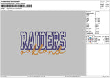 Raiders App Embroidery File 6 sizes