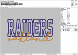 Raiders App Embroidery File 6 sizes