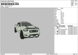 White Truck 1500 Embroidery File 6 sizes