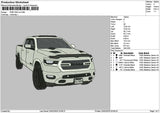 White Truck 1500 Embroidery File 6 sizes