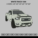 White Truck 1500 Embroidery File 6 sizes