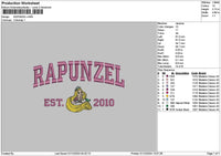 Rapunzeltext0112 Embroidery File 6 sizes