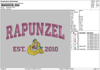 Rapunzeltext0112 Embroidery File 6 sizes
