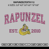 Rapunzeltext0112 Embroidery File 6 sizes