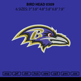 Bird Head 0509 Embroidery File 6 sizes