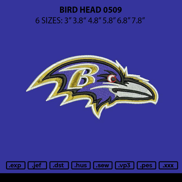 Bird Head 0509 Embroidery File 6 sizes