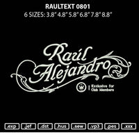 Raultext 0801 Embroidery File 6 sizes