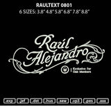Raultext 0801 Embroidery File 6 sizes